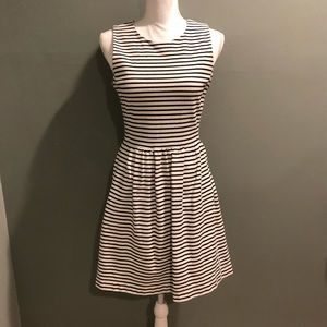 J. Crew Striped Fit & Flare Dress Sz Small